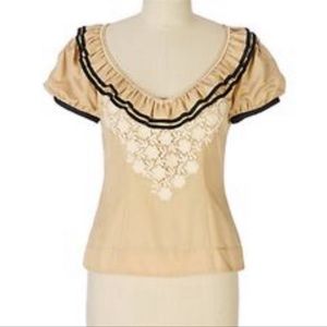 ❄️Anthropologie Floreat ruffle lace blouse